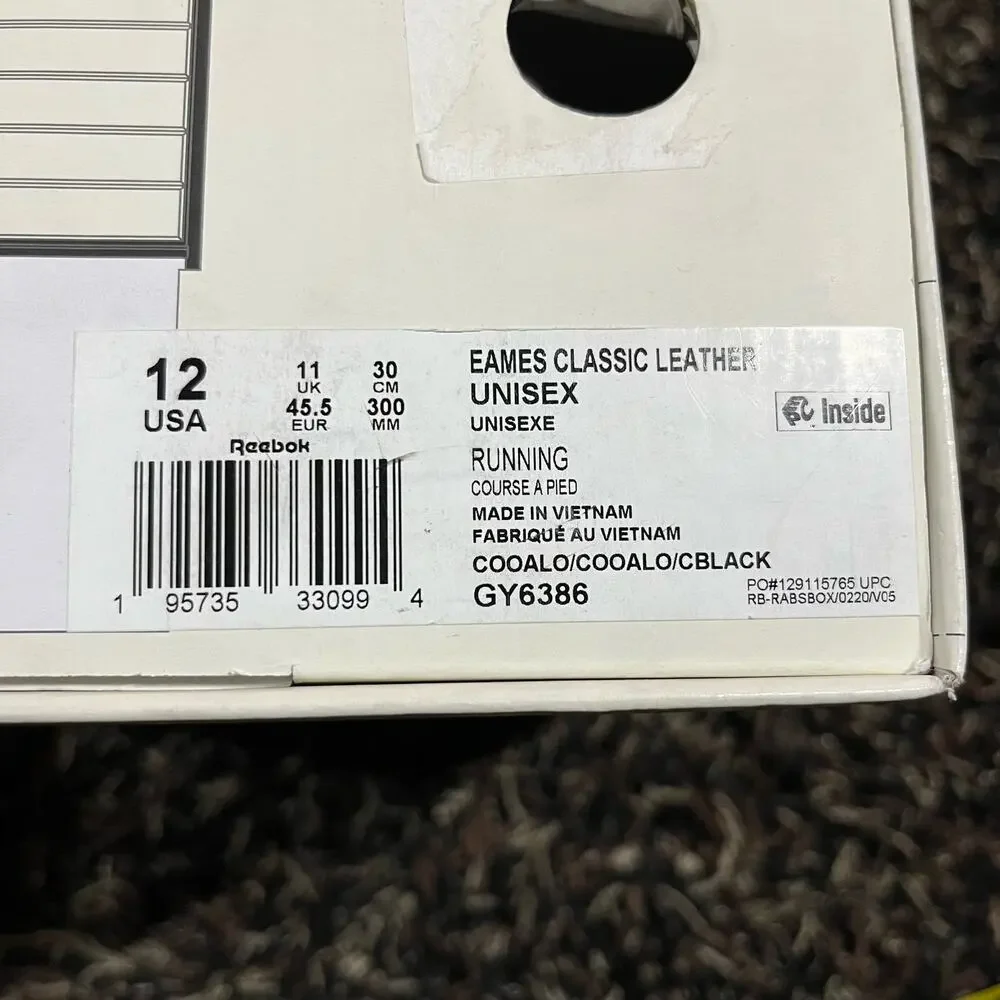 Reebok Classic Leather x Eames Office Low Eames Elephant Mens‎ GY6386 Sz 12